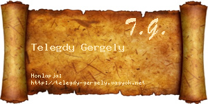 Telegdy Gergely névjegykártya